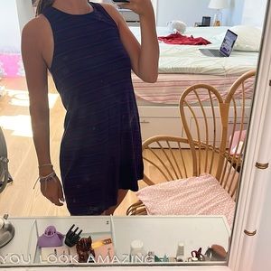 Red and Navy Striped Mini Dress